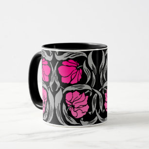Mug William Morris Pimpernel, Fuchsia Pink et Black