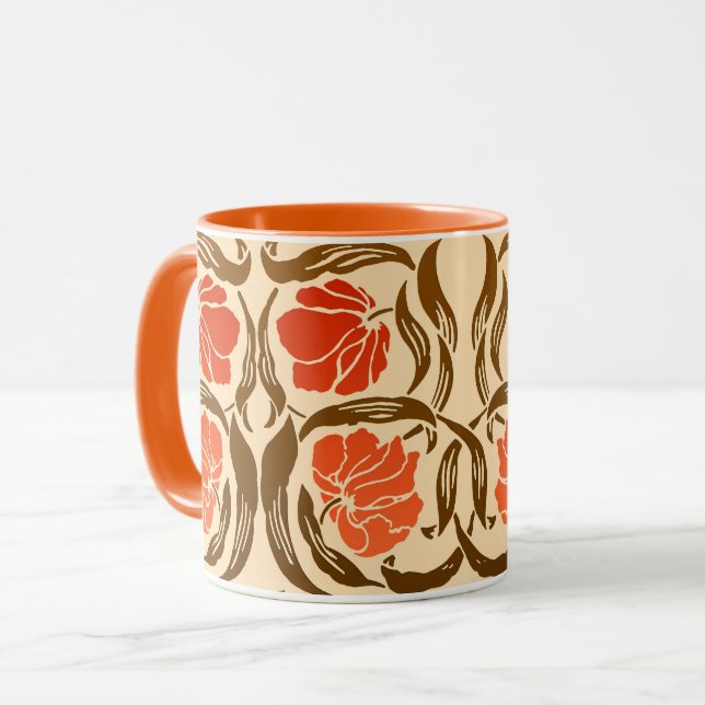 Mug William Morris Pimpernel, Rust Orange et Brown (Devant gauche)