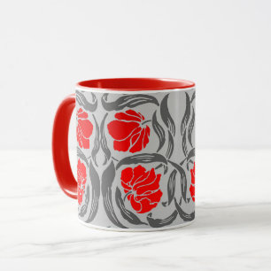 Mug William Morris Pimpernel, Silver Grey et Red