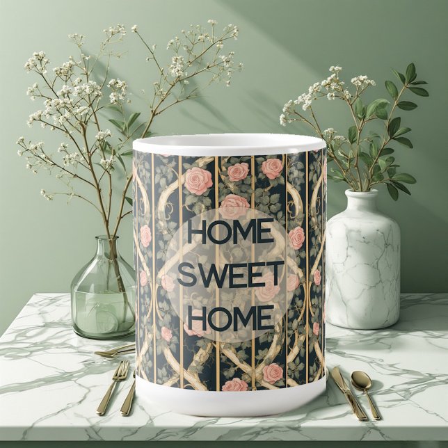 Mug William Morris Roses Roses Treillis Maison Douce M (William Morris Pink Roses Trellis Home Sweet Home Coffee Mug)