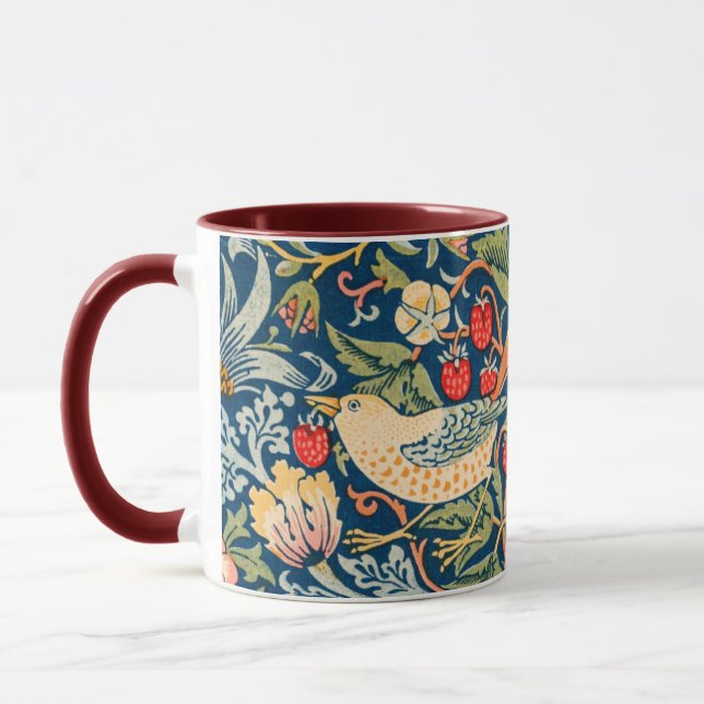 Mug William Morris Strawberry Thief Design (Gauche)