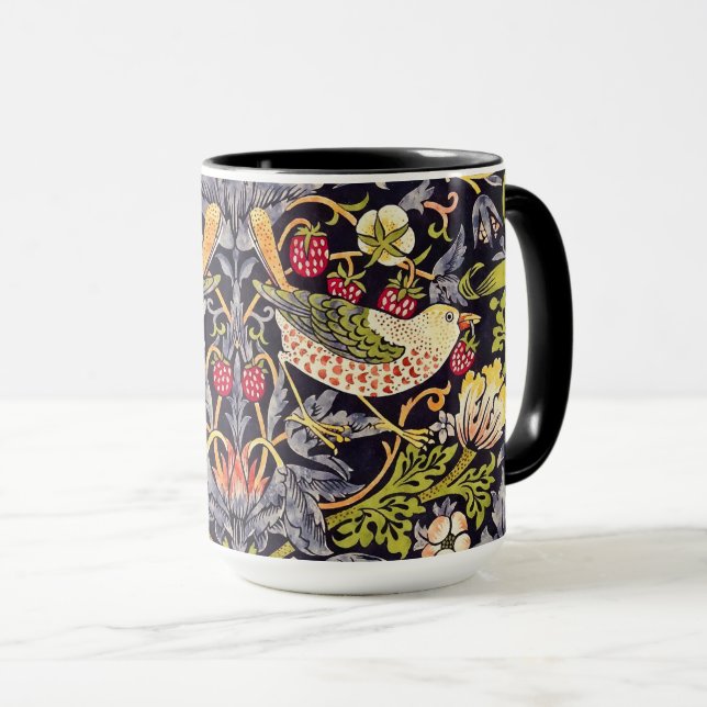Mug William Morris Strawberry Thief Floral Art nouveau (Devant droit)