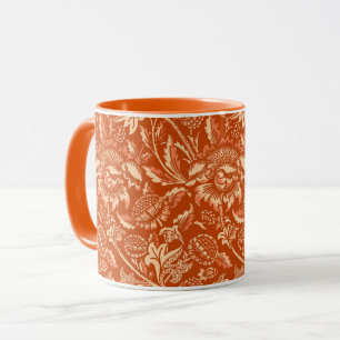Mug William Morris Sunflowers, Mandarin Orange