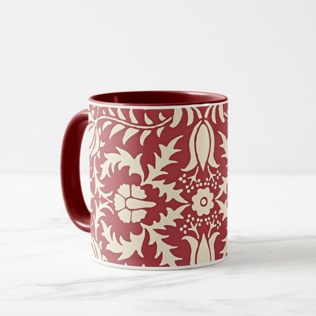 Mug William Morris, Vintage motif floral, (Devant gauche)