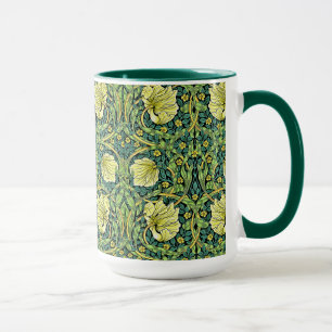 Mug William Morris Vintage motif floral jaune vert