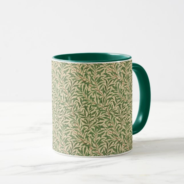 Mug William Morris Willow Bough Green Willow Feuilles (Devant droit)
