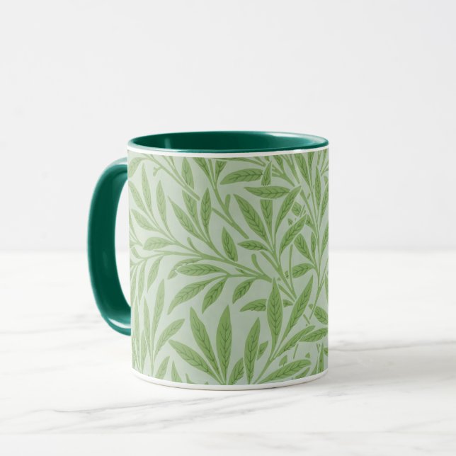Mug William Morris Willow Flower Classic Green (Devant gauche)