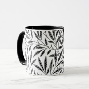 Mug William Morris Willow Motif, gris, noir et blanc