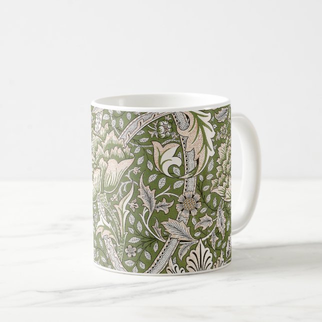 Mug : William Morris Windrush Motif Vert : Vintage (Devant droit)