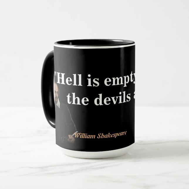 Mug William Shakespeare Citation Sur L'Enfer Et Les Di (Devant gauche)