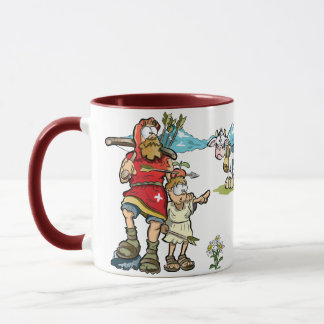 Mug William Tell et son fils avec des vaches dans les 