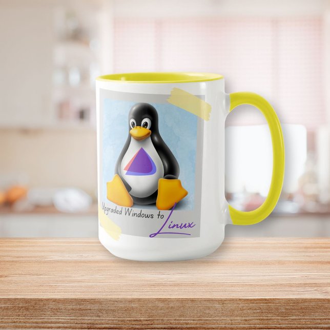 Mug Windows Endevour OS Tux mis à niveau (Upgraded Windows Endevour OS Tux Mug)