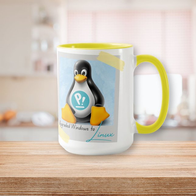 Mug Windows PopOS Tux mis à niveau (Upgraded Windows PopOS Tux Mug)