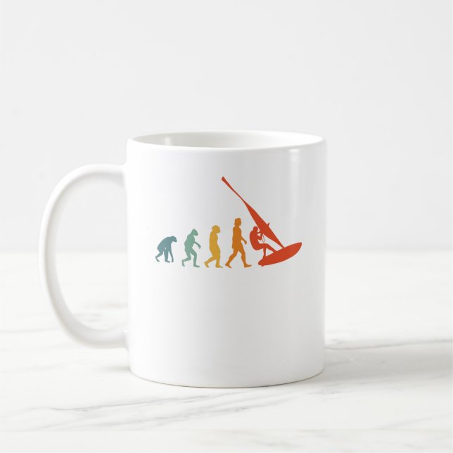 Mug Windsurfer Evolution Retro Windsurf Windsurf (Gauche)