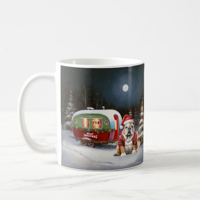 Mug Winter Bulldog Caravan Christmas Adventure (Gauche)