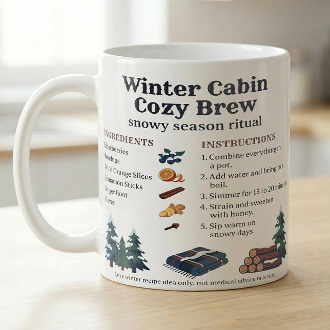 Mug Winter Cabin Simmer Recipe Cozy Nights (Créateur téléchargé)