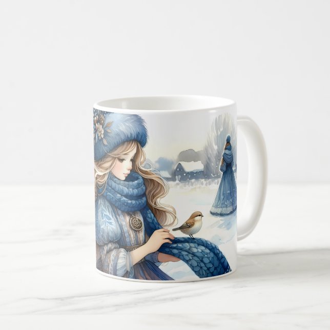 Mug Winter Fantasy Princess in a Snowy Fairytale Lands (Devant droit)