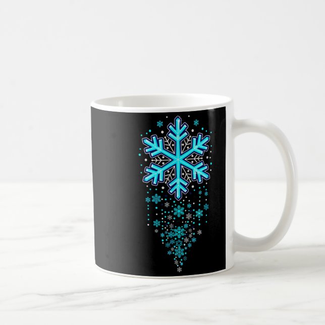 Mug Winter Holiday Apparel - Blue Snowflake Cascade, I (Droite)
