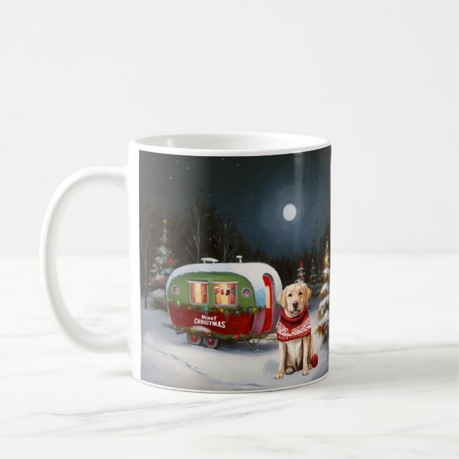 Mug Winter Labrador Caravan Christmas Adventure (Gauche)