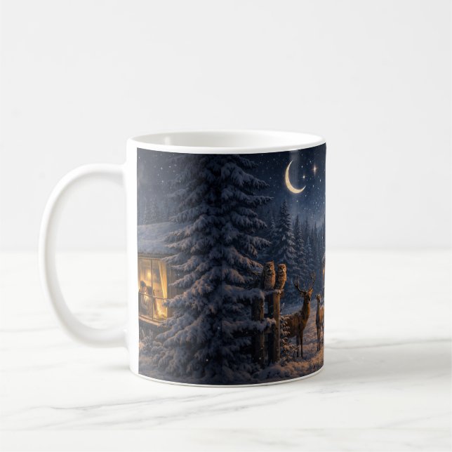 Mug Winter Night Love Cabin – Peaceful  (Gauche)