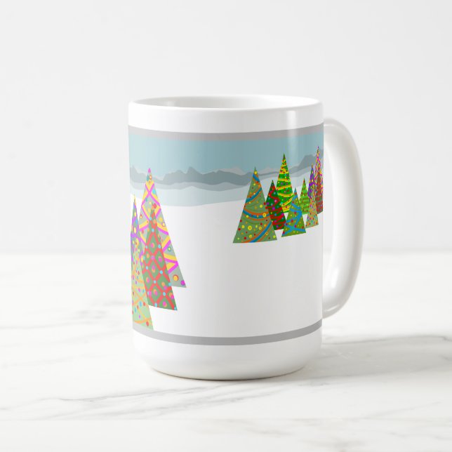 Mug Winter scene with xmas trees (Devant droit)