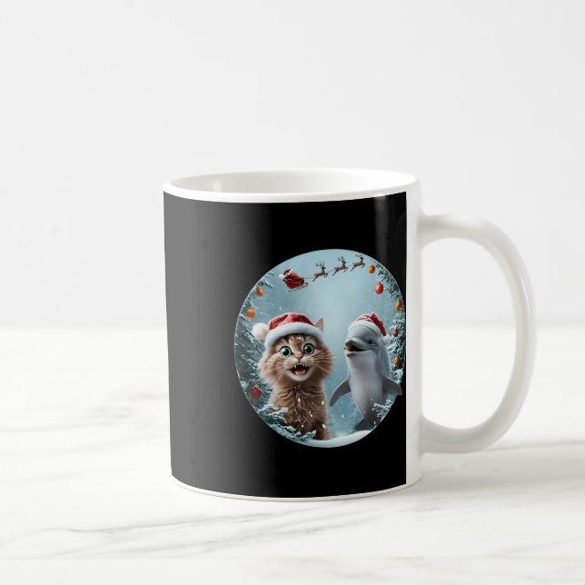 Mug Winter Wonderland Noël Chat Dolphin Selfie San (Droite)