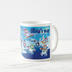 Mug Winter Wonderland snow people muette nom personnal