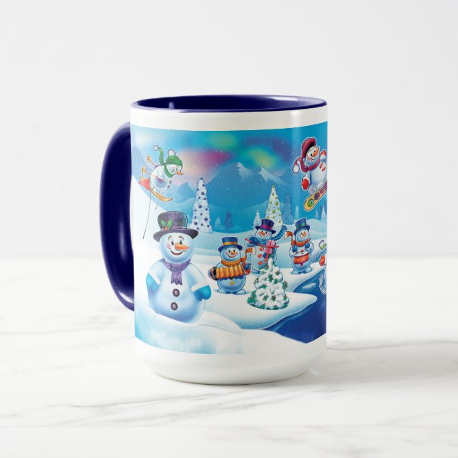 Mug Winter Wonderland snow people muette nom personnal (Devant gauche)