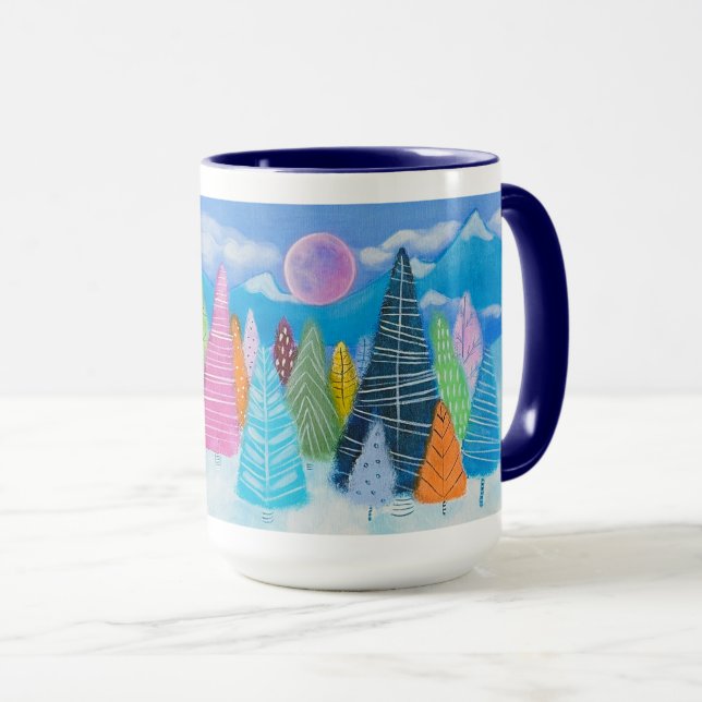Mug Winter Wonderland Whimsland Forêt Art (Devant droit)