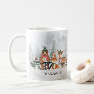 Mug Winter Woodland Forest Animaux Enfants Cadeau de v