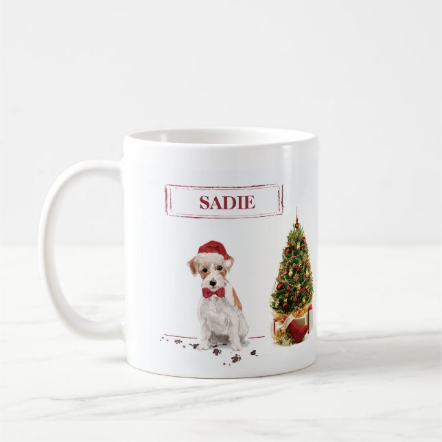 Mug Wire Haired Jack Russell Funny Christmas Chien (Gauche)