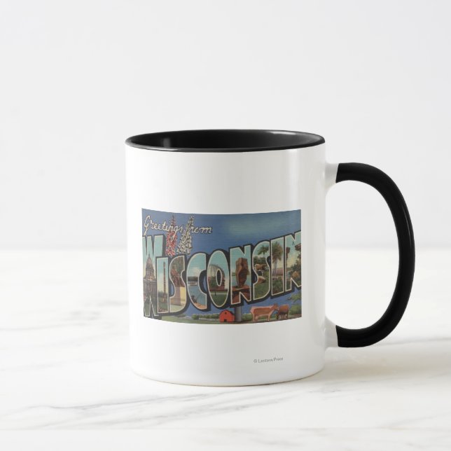 Mug WisconsinGrandes lettres ScènesWisconsin (Droite)