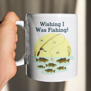 Mug Wishing I was Fishing Smallmouth Bass Lake Fish 