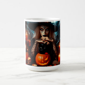 Mug Witch black cat candles Halloween