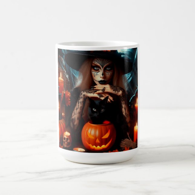 Mug Witch black cat candles Halloween (Centre)