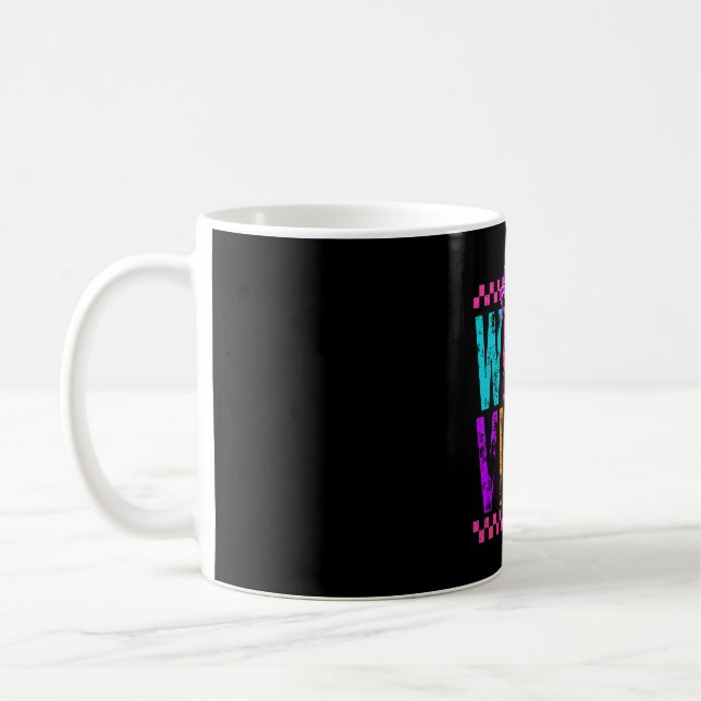Mug Witch Vibes Halloween Neon Checkered Bow (Gauche)
