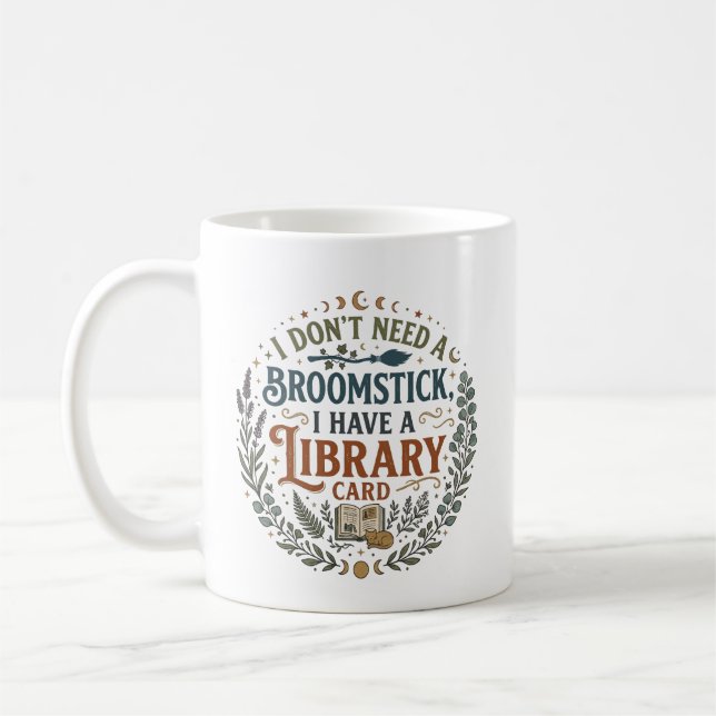 Mug Witchy Librarian Library Card Book Lover (Gauche)