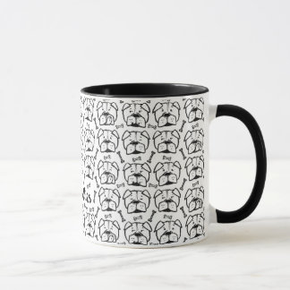 Mug with english bulldog pattern