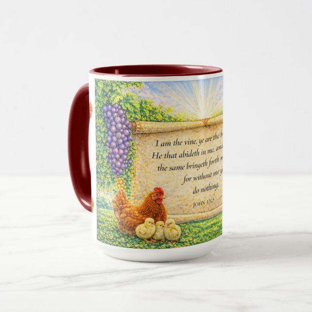 Mug with John 15:5 Scripture (Devant gauche)