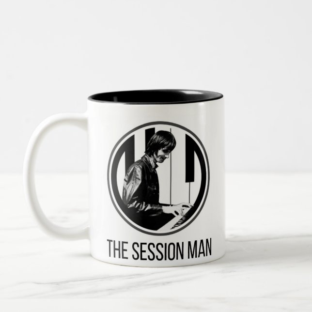 Mug with The Session Man design (b&w) (Gauche)