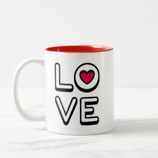 Mug with the word LOVE