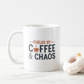 Mug Witty Caffeine Humor Coffee and Chaos Minimalist