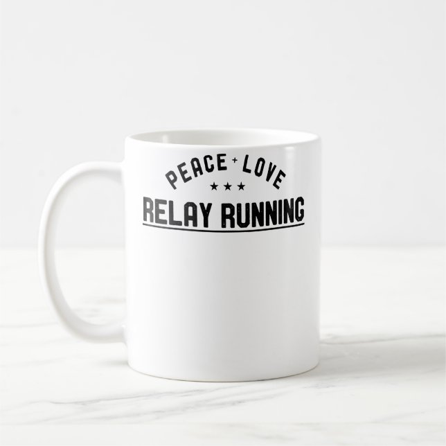 Mug Wo Peace Love Relais Course à pied Relais Coureur (Gauche)