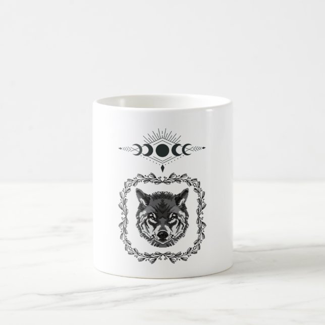 Mug Wolf avec phases de lune (Centre)