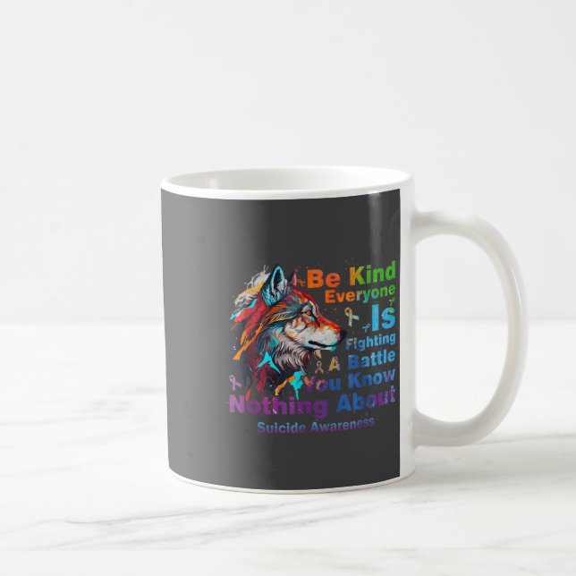 Mug Wolf Be Kind Suicide Awareness Mental Health Suprt (Droite)