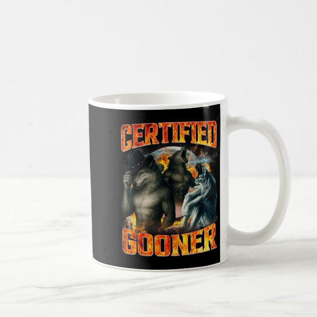 Mug Wolf Certified Gooner Funny Bootleg Meme Dad Papa  (Droite)