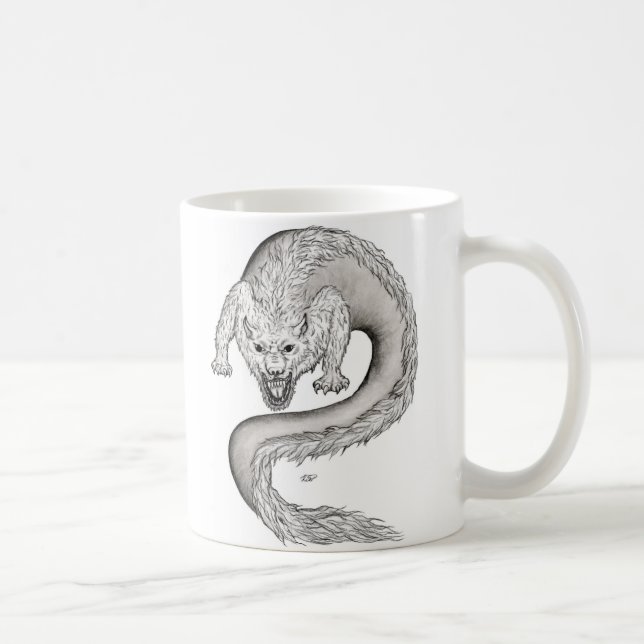 Mug Wolfdragon noir et blanc Design (Droite)