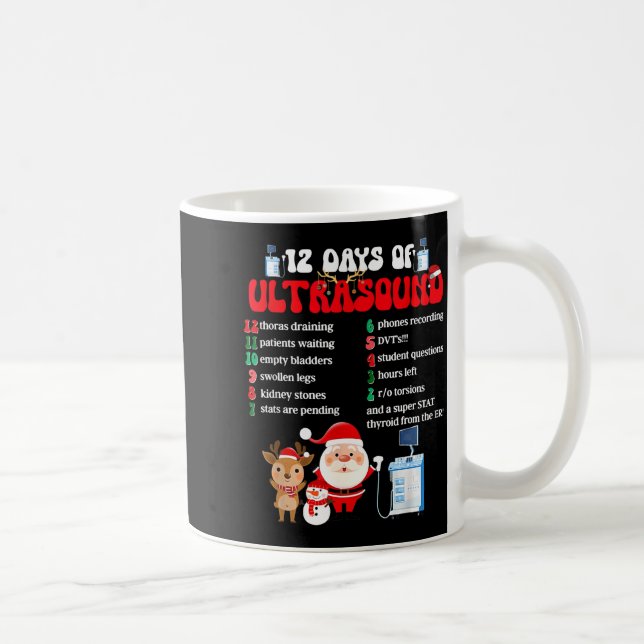 Mug Women Retro 12 Days Of Ultrasound Tech Christmas S (Droite)