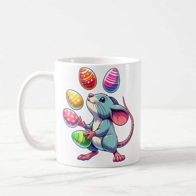 Mug Womens Cool Rat Juggler Juggling Easter (Gauche)