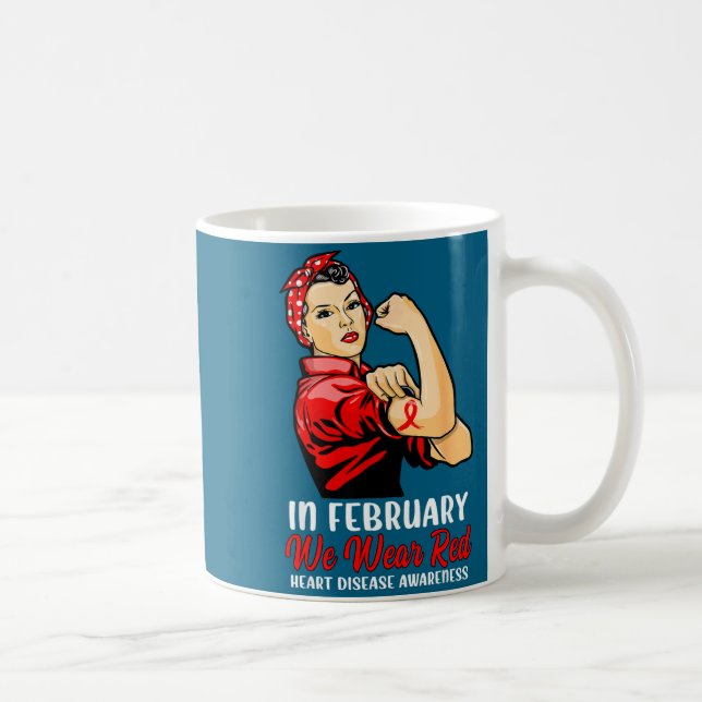 Mug Womens In February We Wear Red - Heart Disease Awa (Droite)